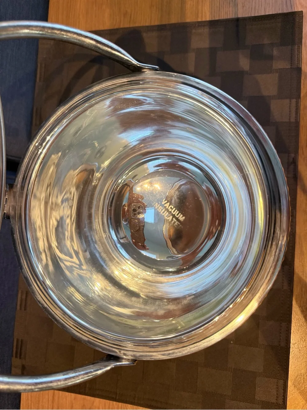 Vintage Mid Century Silver Plate Vacuum Insulated Mechanical Ice Bucket